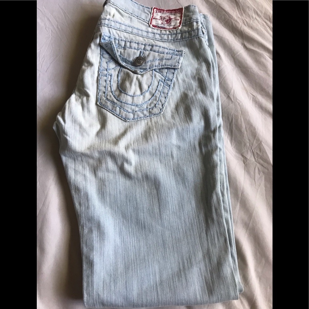 TRUE RELIGION, WORLD TOUR SECTION BILLY SUPER T BRAND JEANS , size 29 , women’s